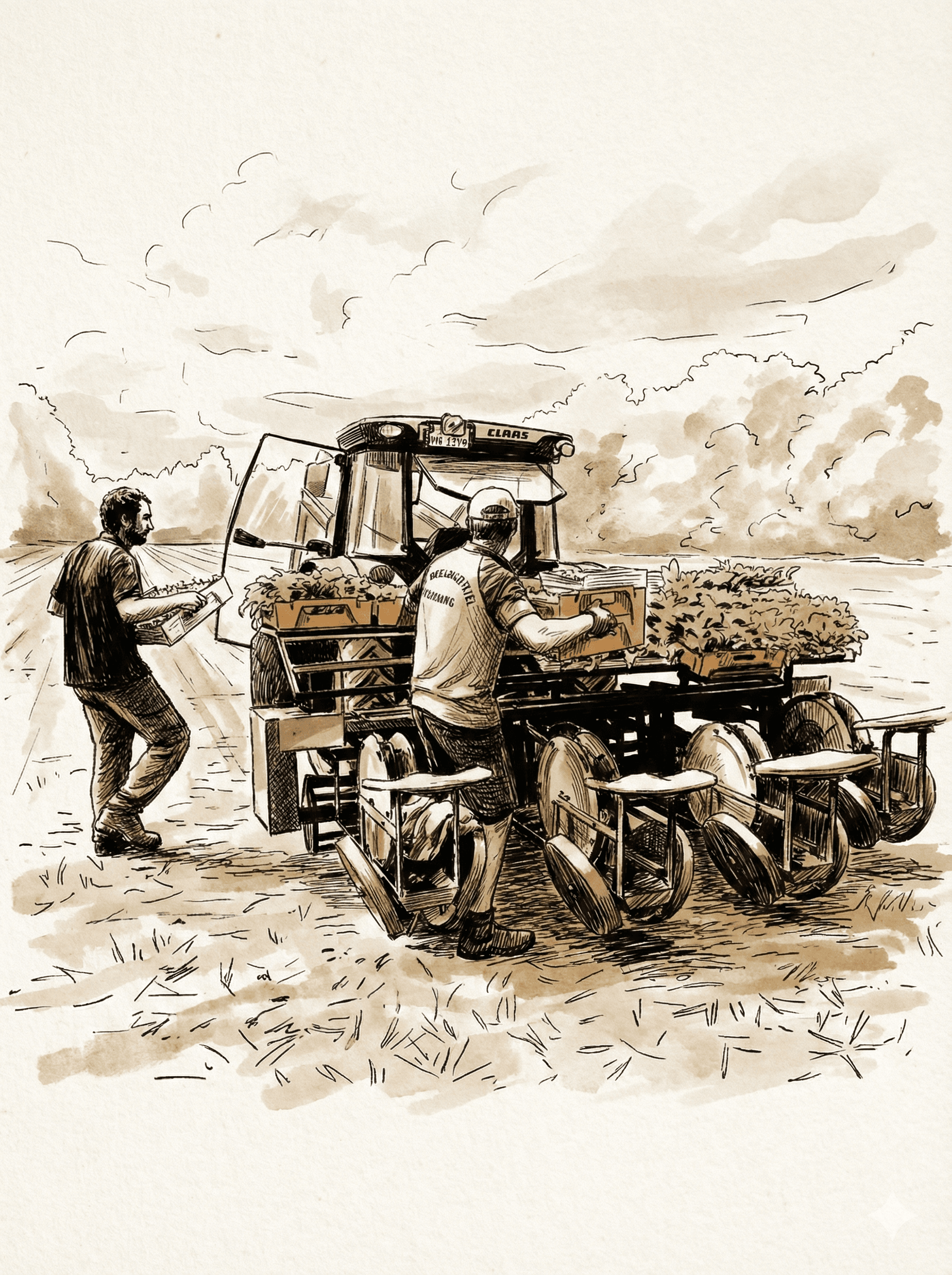 Feldarbeit auf Hof Lemsahl – Pflanzung mit Traktor und Team